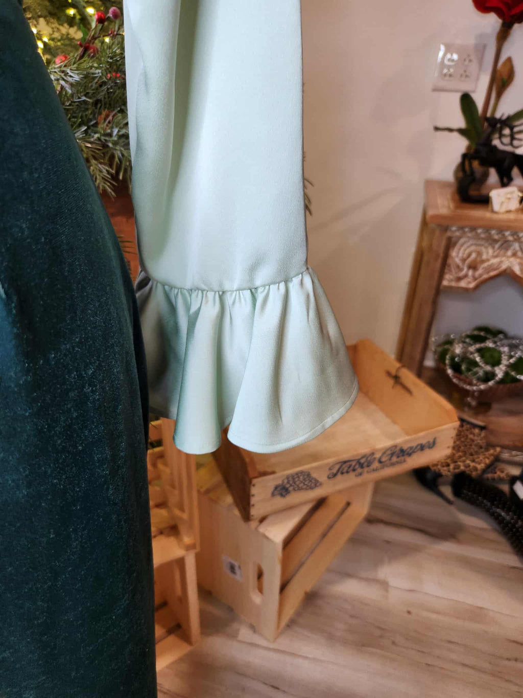 J.Crew "Pistachio" Blouse with funnel bell sleeves