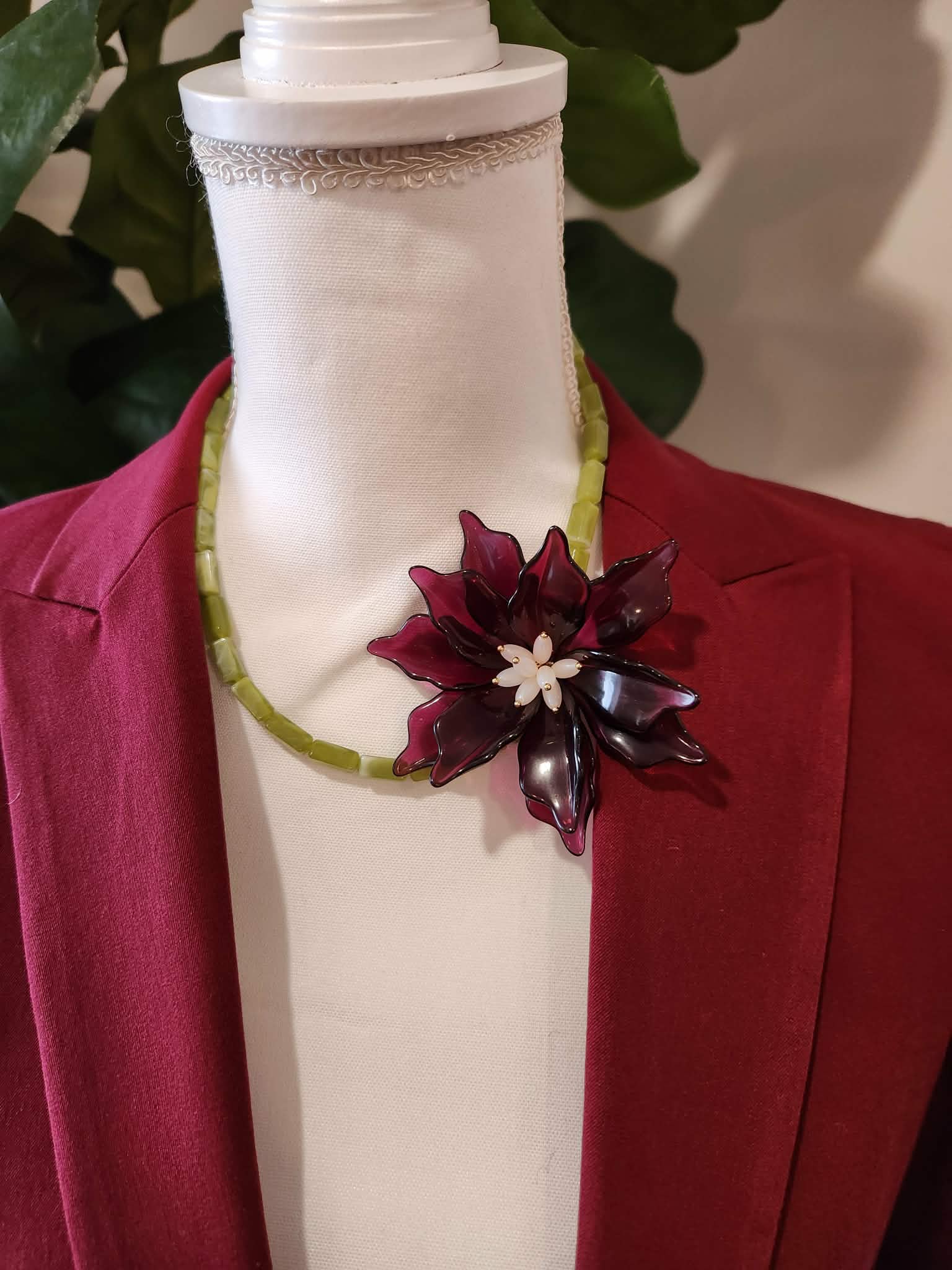 "I'll have the Plum Noir" Flower Necklace