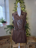 Elie. Elie Tahari Faux Leather Sleeveless Vest