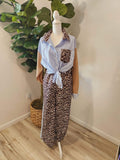 Out of the Wild Leopard Print & Blue/White Striped Set