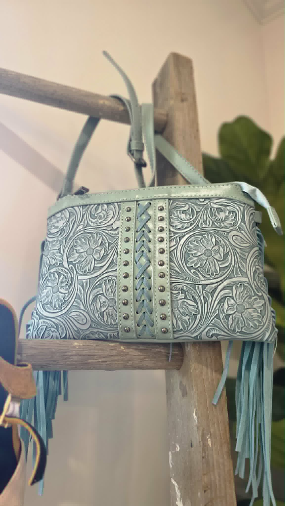 Boho Western Turquoise Crossbody Handbag