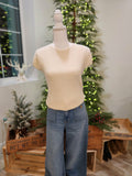 Cream Ribbed Knit Sweater by H&M