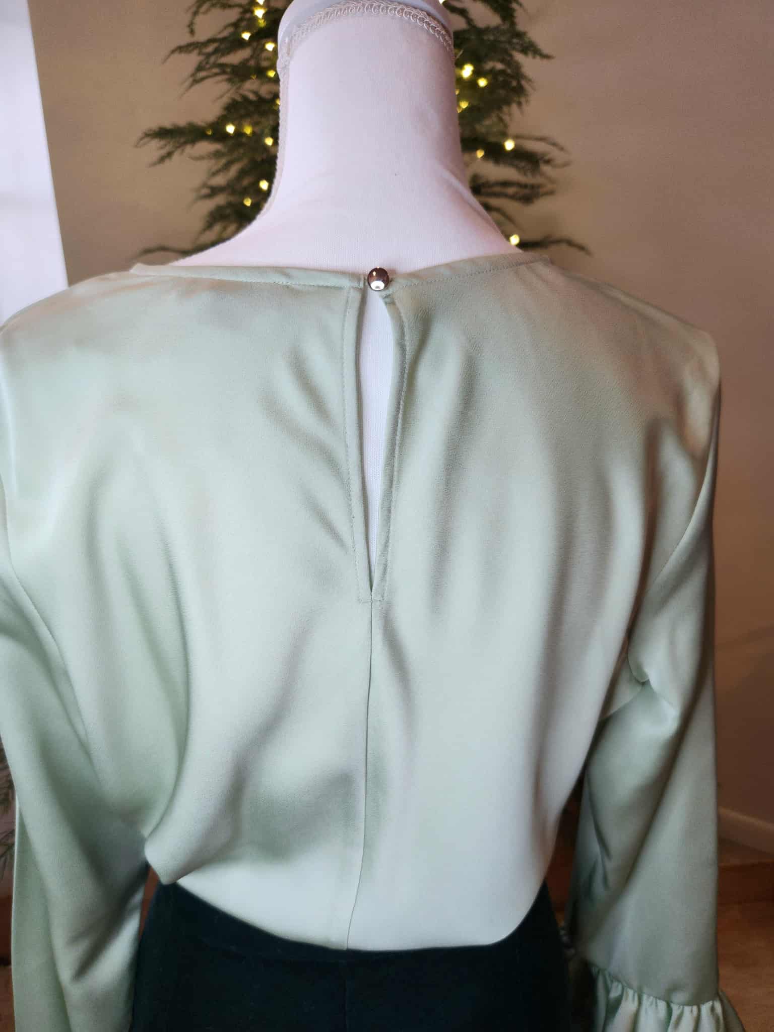J.Crew "Pistachio" Blouse with funnel bell sleeves