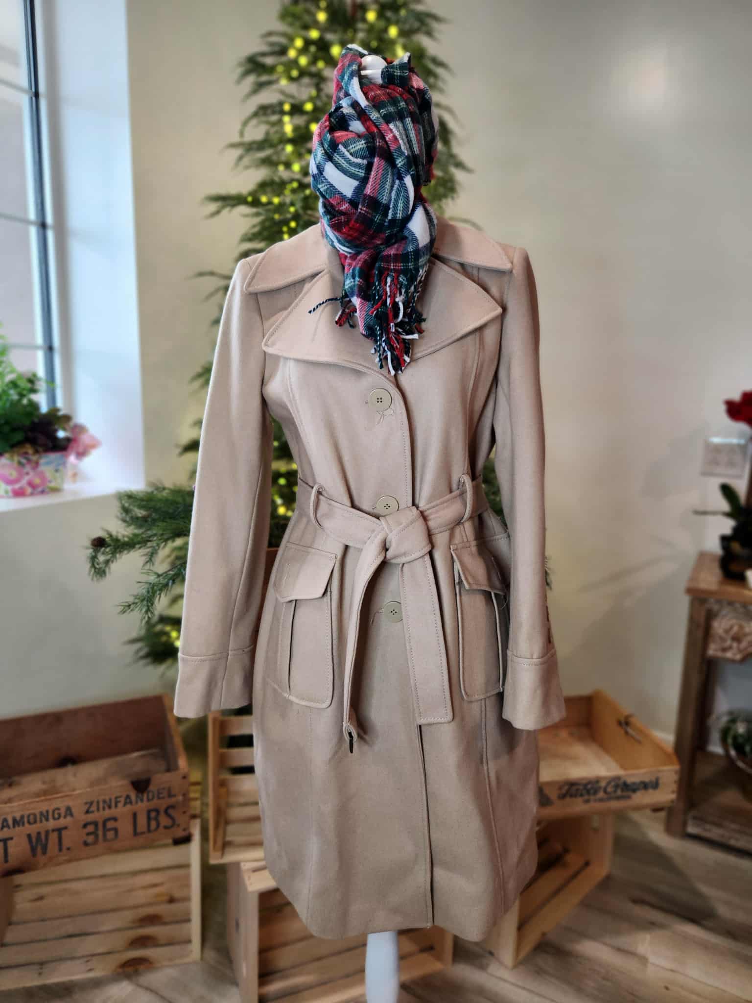 Kenneth Cole Camel Dress Coat
