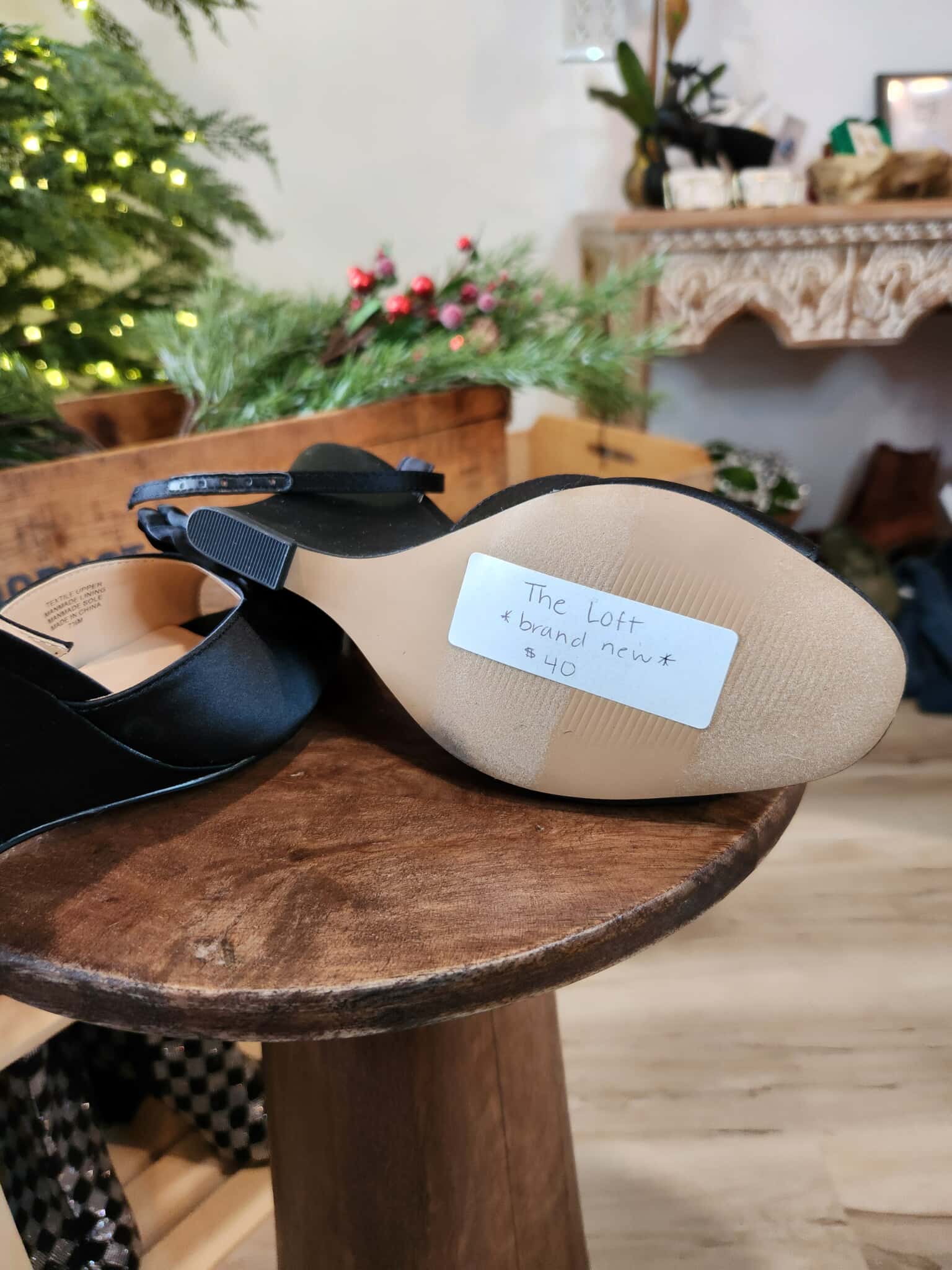 Black Rosette Wedge by The Loft - size 7.5