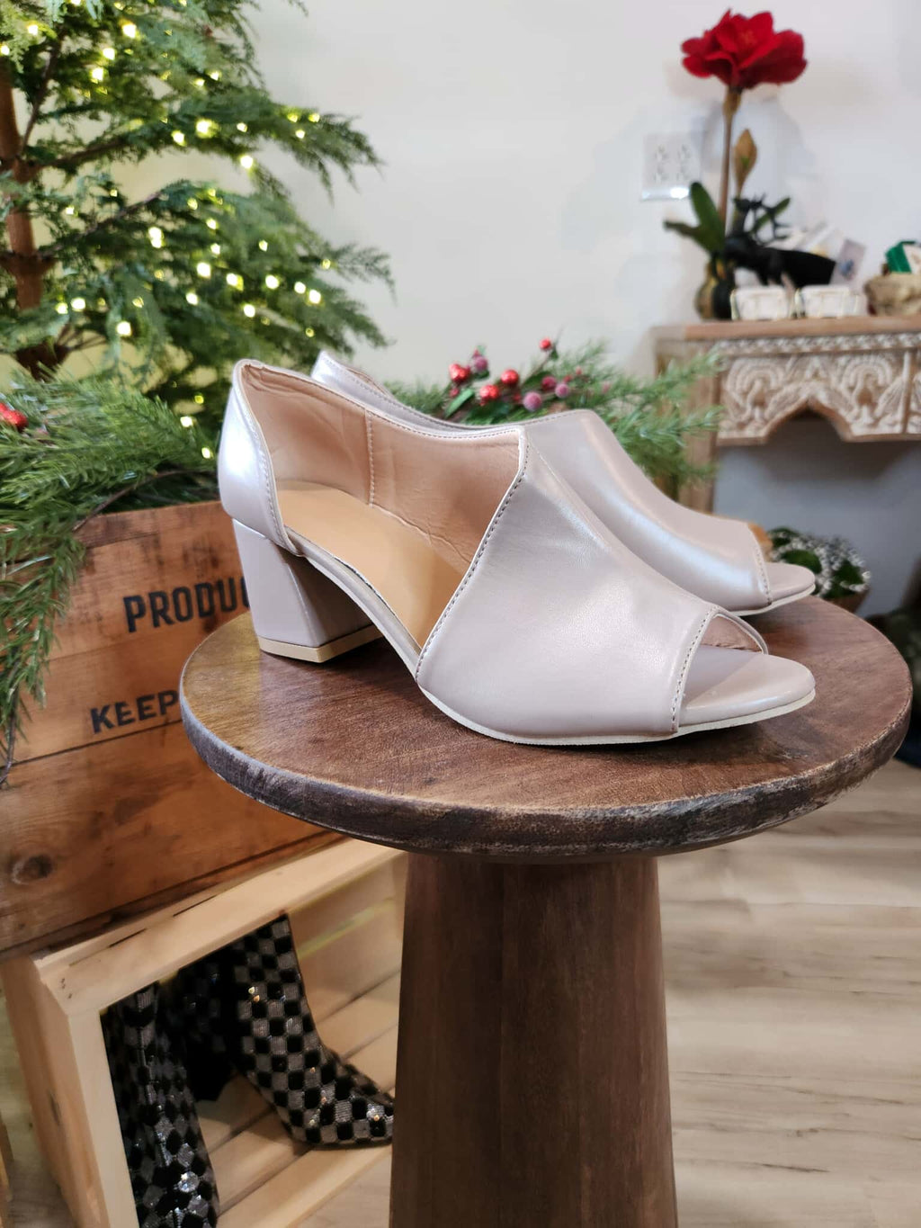 Nude Euro Asymmetrical Heel - Euro size 39
