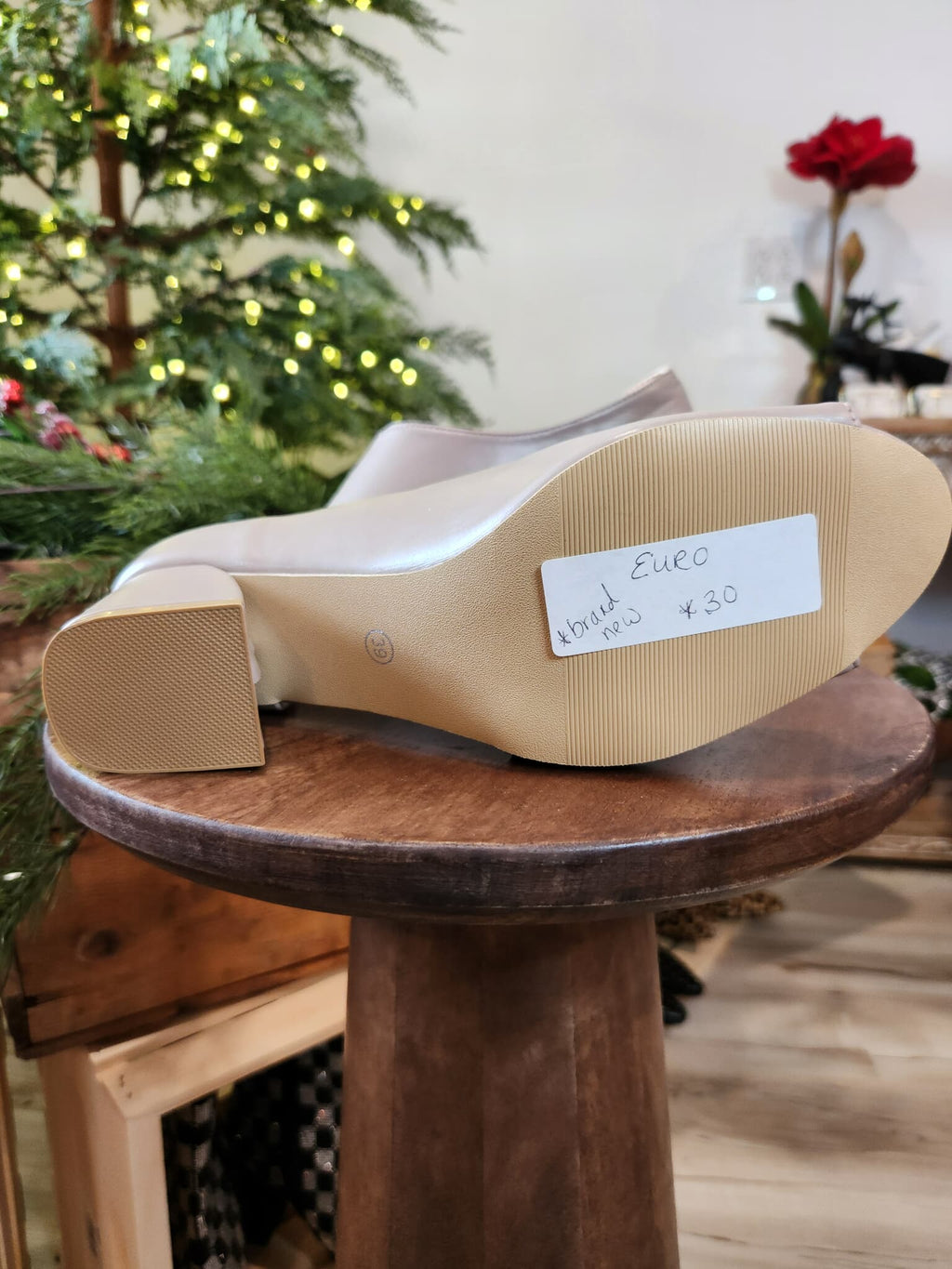 Nude Euro Asymmetrical Heel - Euro size 39