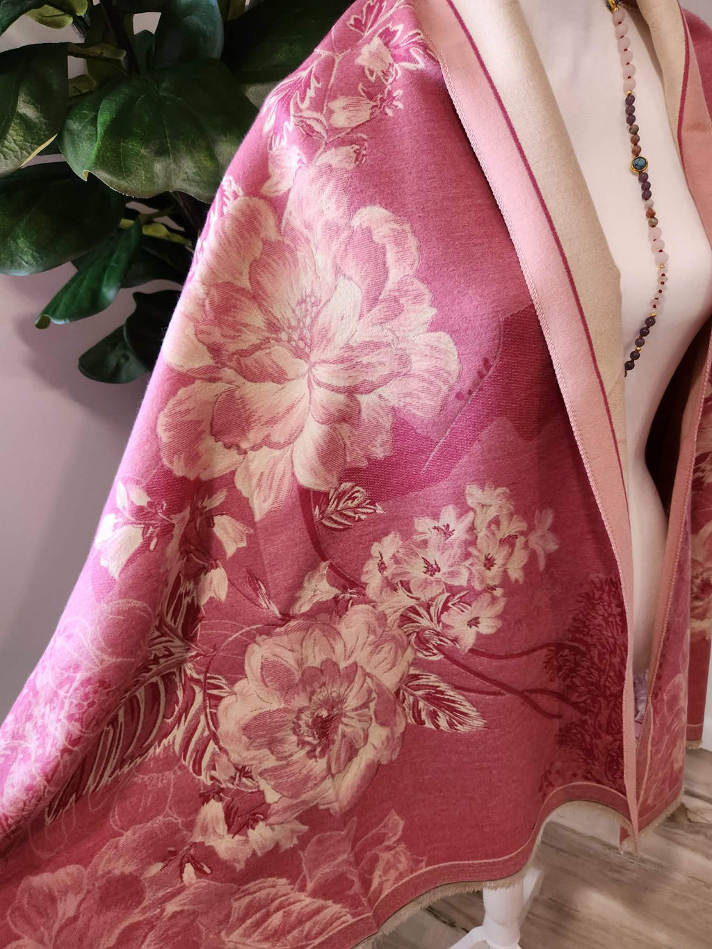 Rose & Baby Pink Scarf/Wrap