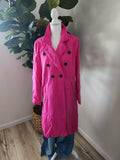 Emery Rose Overcoat in Fuchsia