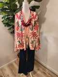 Tropical Chic Print Tie Front Topper