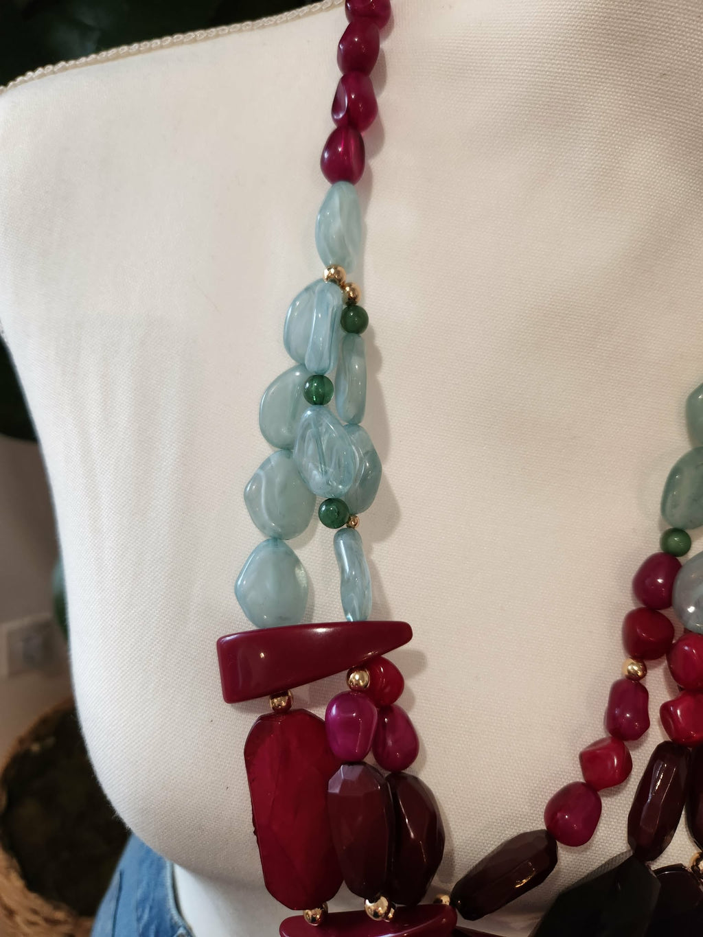 Plum & Jaded Mix Bead Necklace