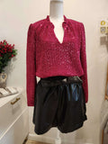 Fuchsia  Sequin Blouse by Haver & Blair London