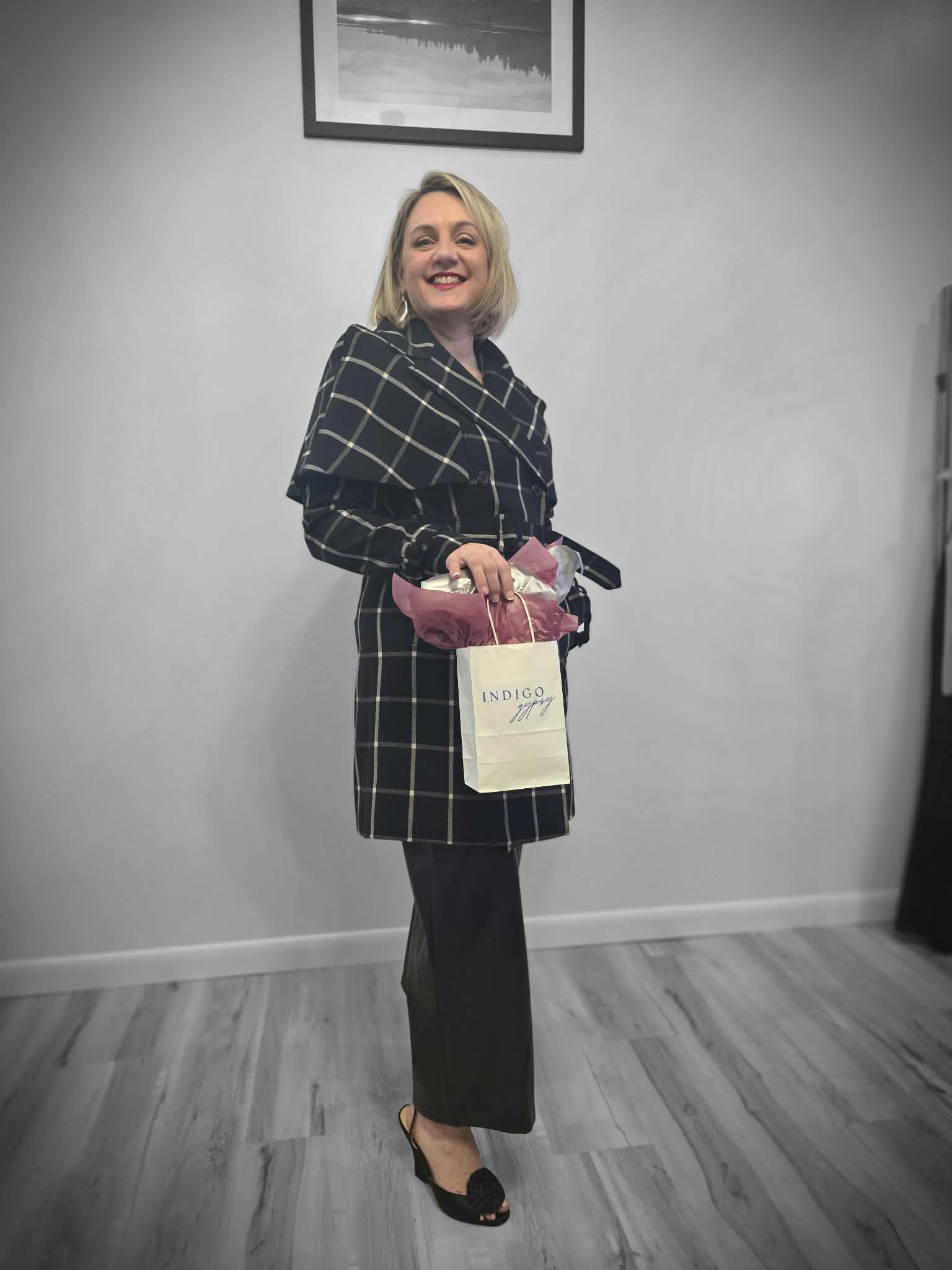 Black & White Cape Dress Coat