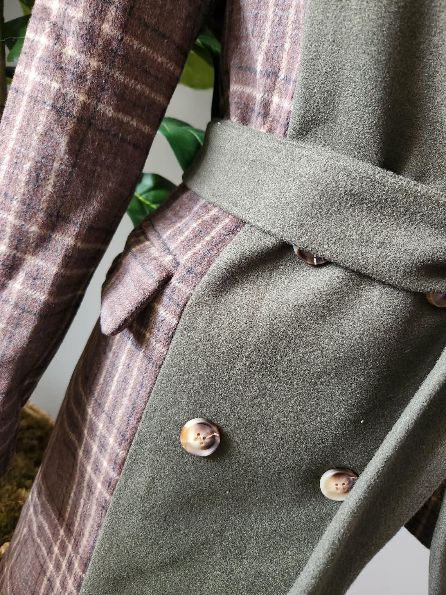 Women's Plaid Patchwork Overcoat